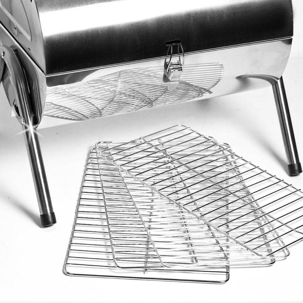 Tafelbarbecue grill inox – met dubbel grill vlak – 38x52cm