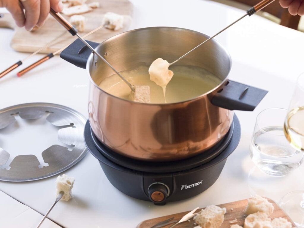 Bestron – Elektrische Fonduepan – 8 fonduevorkjes