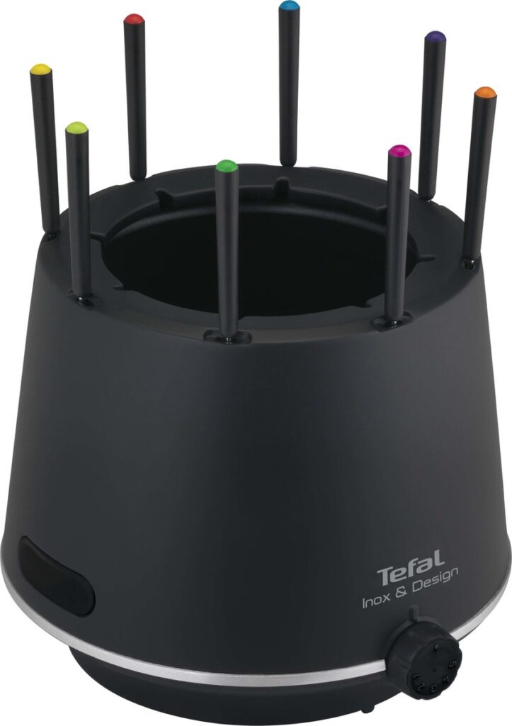 Tefal Inox & Design EF2658 – Elektrische Fonduepan – 8 fonduevorkjes