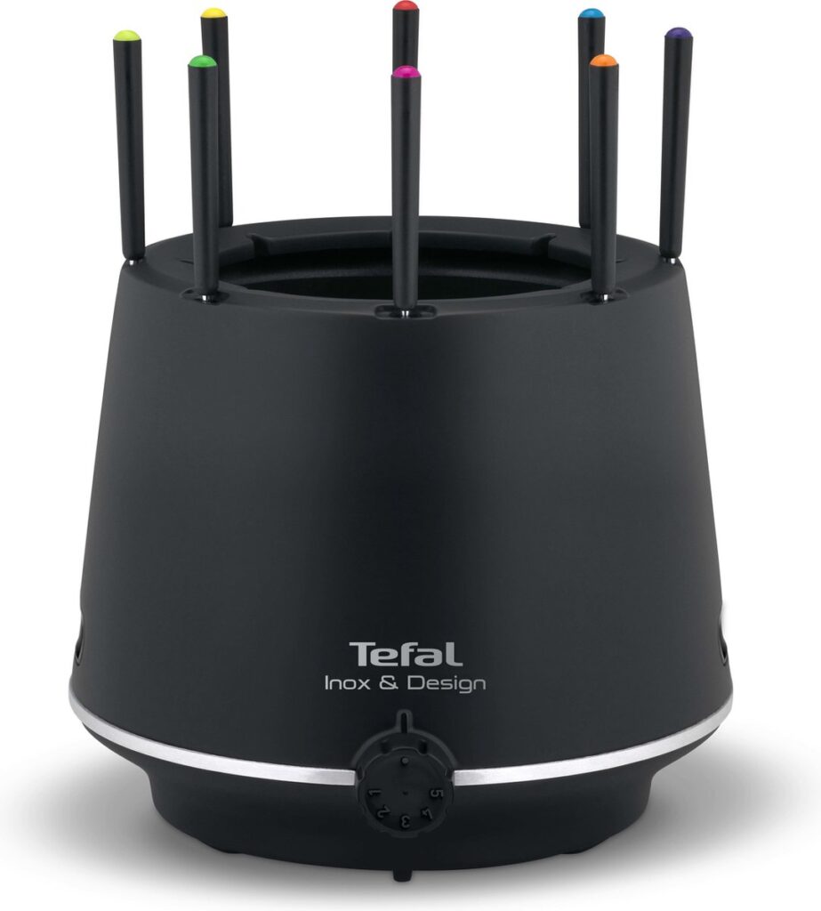 Tefal Inox & Design EF2658 – Elektrische Fonduepan – 8 fonduevorkjes